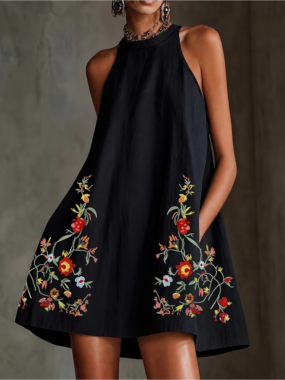 Backless A-Line Mini Dress